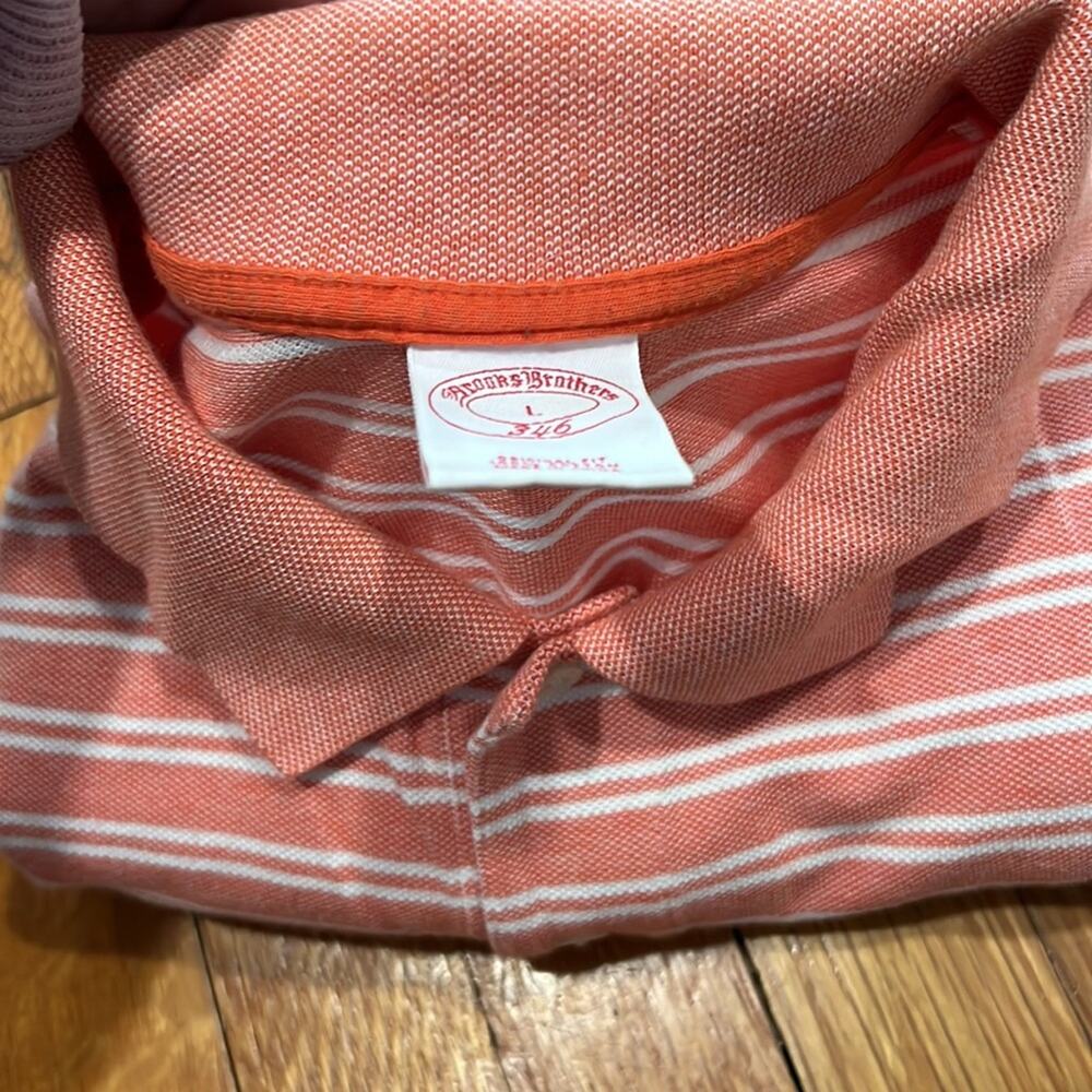 2 (two) vintage brooks brothers 346 striped polos size large, regular fit - Picture 11 of 11